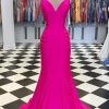 Hot Pink Mermaid Prom Dress