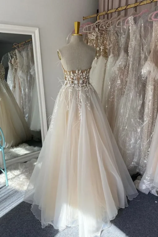 Ivory Long Prom Dress with Appliques