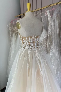 Ivory Long Prom Dress with Appliques