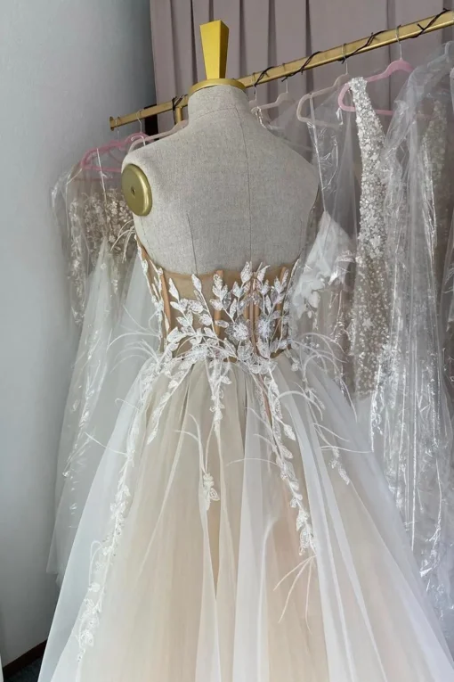 Ivory Long Prom Dress with Appliques