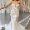 Ivory Mermaid Sweetheart Long Wedding Dress with Lace