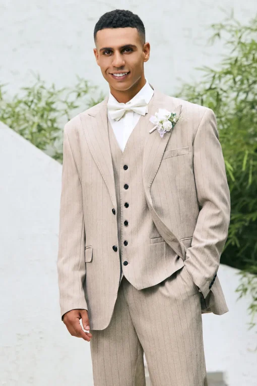 Ivory Peak Lapel 3 Pieces Single Breasted Men's Prom Suits