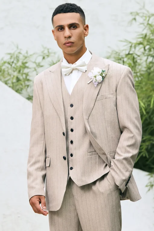 Ivory Peak Lapel 3 Pieces Single Breasted Men's Prom Suits
