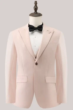 Ivory Peak Lapel One Button 3 Piece Prom Suits