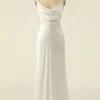 Ivory Satin Simple Bridal Dress