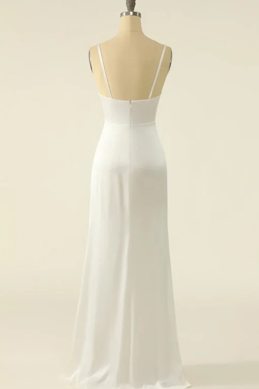 Ivory Satin Simple Bridal Dress