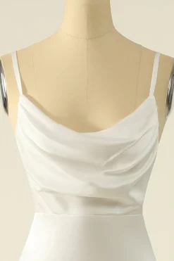 Ivory Satin Simple Bridal Dress