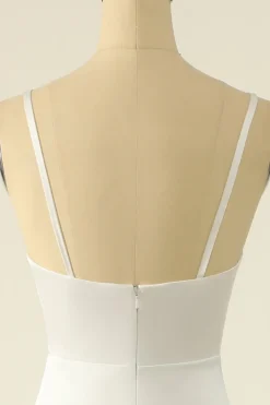 Ivory Satin Simple Bridal Dress