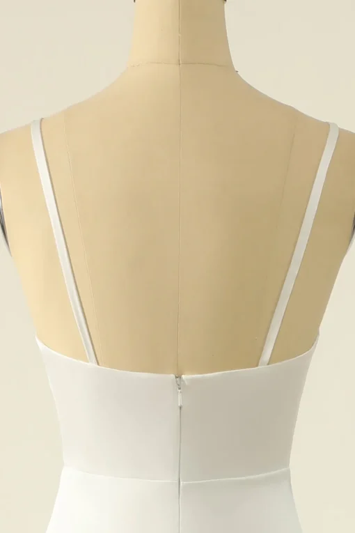 Ivory Satin Simple Bridal Dress