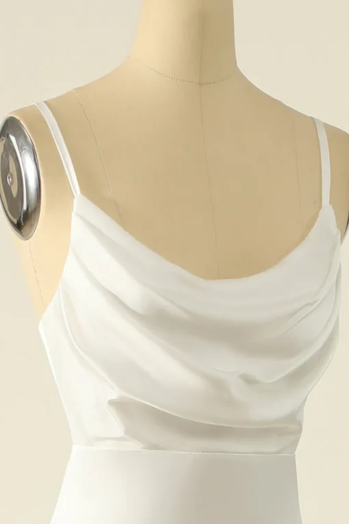 Ivory Satin Simple Bridal Dress