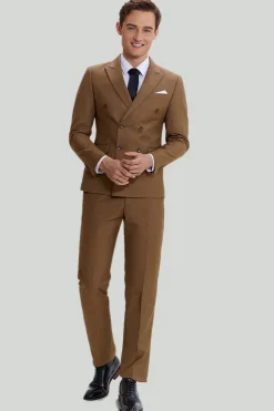 Khaki Men's 2 Piece Slim Fit Tuxedo & Suit
