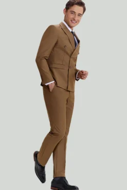 Khaki Men's 2 Piece Slim Fit Tuxedo & Suit