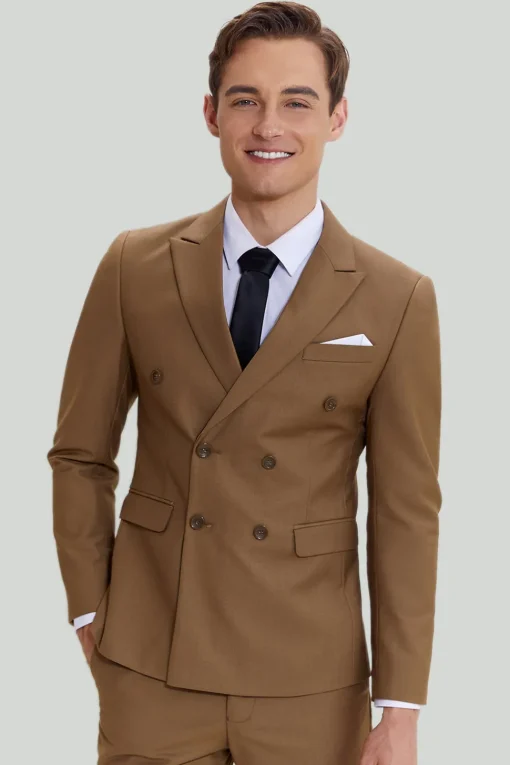 Khaki Men's 2 Piece Slim Fit Tuxedo & Suit