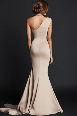 Khaki Mermaid One Shoulder Long Formal Dress