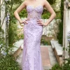 Lavender Strapless Mermaid Prom Dress with Appliques