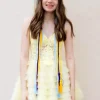 Lemon Yellow A Line Tiered Corset Tulle Cute Graduation Dress