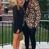 Leopard Shawl Lapel Jacquard One Button 2-Piece Prom Suits