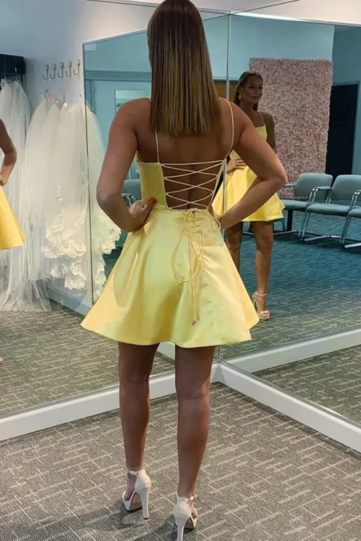 Light Blue A Line Simple Homecoming dress