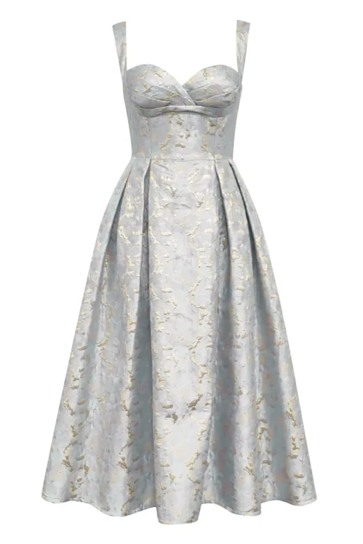 Light Blue A Line Sweetheart Spaghetti Straps Long Formal Dress