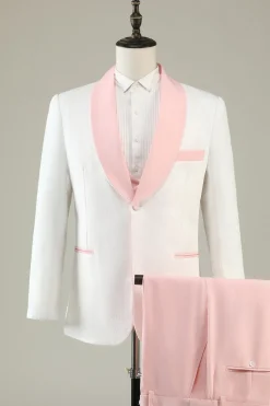 Light Pink Shawl Lapel 3 Piece Men's Prom Suits