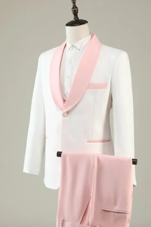 Light Pink Shawl Lapel 3 Piece Men's Prom Suits