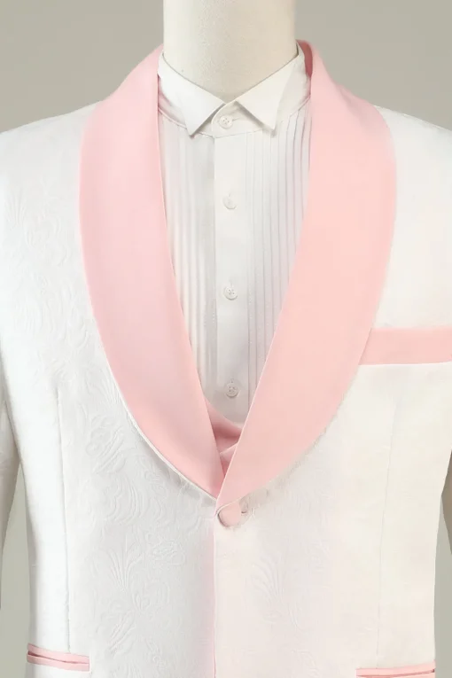 Light Pink Shawl Lapel 3 Piece Men's Prom Suits