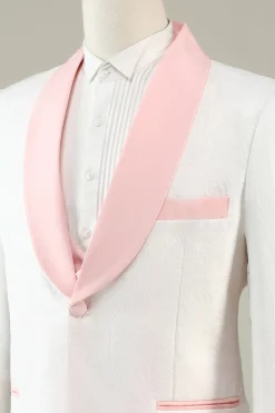 Light Pink Shawl Lapel 3 Piece Men's Prom Suits