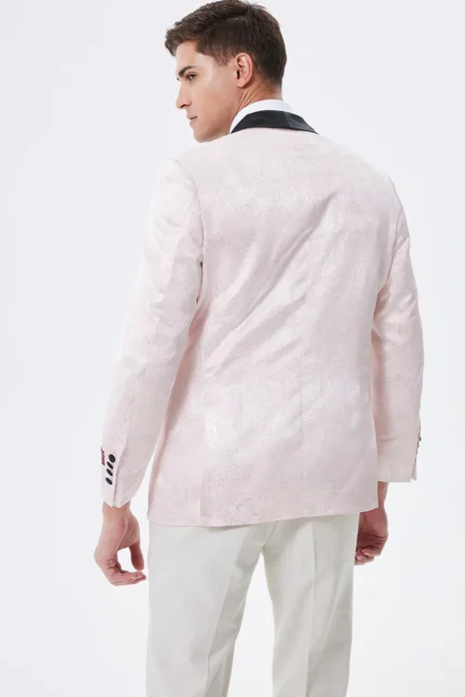 Light Pink Shawl Lapel Men's Blazer
