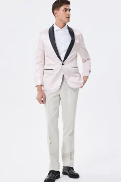 Light Pink Shawl Lapel Men's Blazer