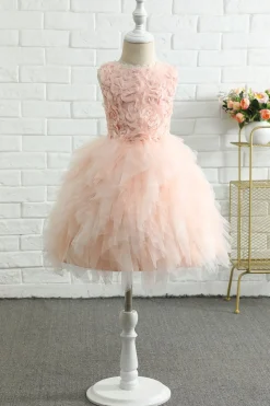 Light Pink Sleeveless Flower Girl Dress