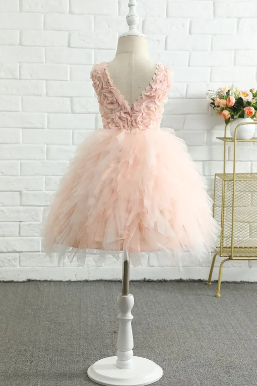 Light Pink Sleeveless Flower Girl Dress
