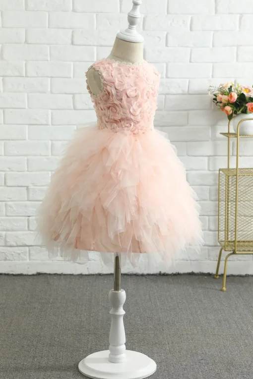 Light Pink Sleeveless Flower Girl Dress