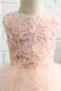 Light Pink Sleeveless Flower Girl Dress