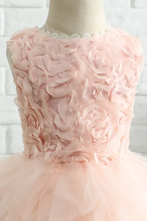 Light Pink Sleeveless Flower Girl Dress