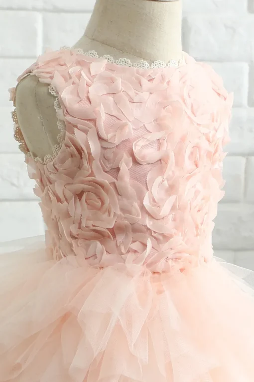 Light Pink Sleeveless Flower Girl Dress