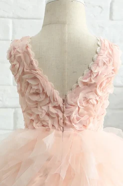 Light Pink Sleeveless Flower Girl Dress