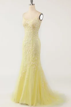 Light Purple Mermaid Long Prom Dress with Appliques