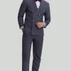 Men's 3 Piece Pinstripe Grey Suit