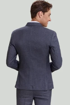 Men's 3 Piece Pinstripe Grey Suit