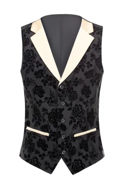 Men's Black Jacquard 3-Piece Shawl Lapel Prom Suits