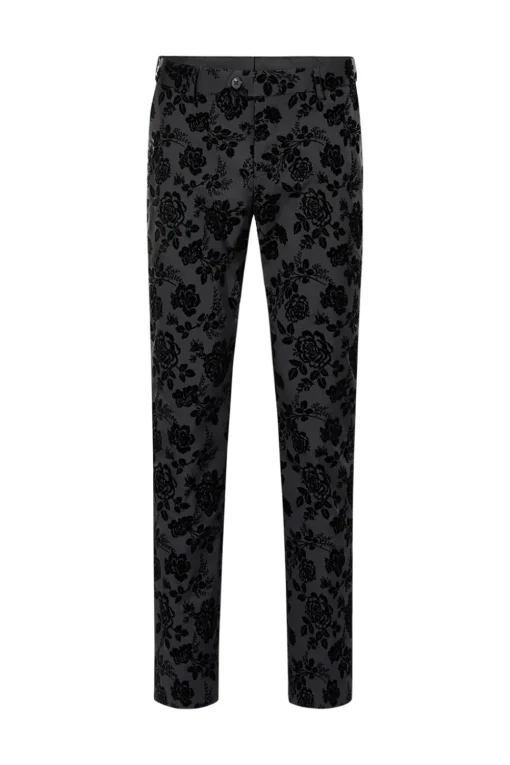 Men's Black Jacquard 3-Piece Shawl Lapel Prom Suits