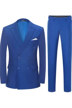 Men's Blue 2-Piece Double Breasted Wedding Suits