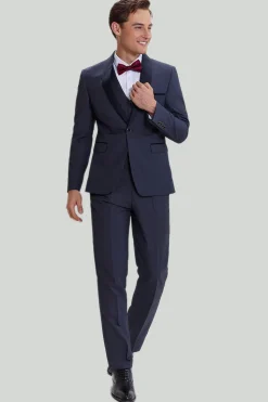 Men's Grey 3 Piece One Button Tuxedo