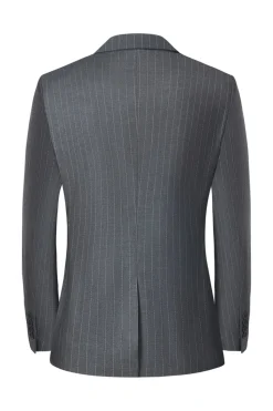 Men's Grey 3-Piece Notched Lapel Slim Fit Wedding Suits
