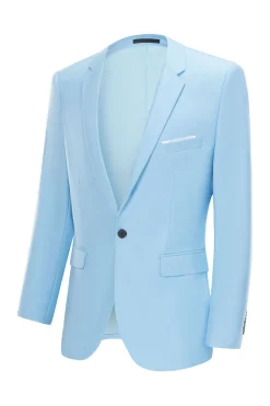 Men's Light Blue Notched Lapel One Button Wedding Blazer