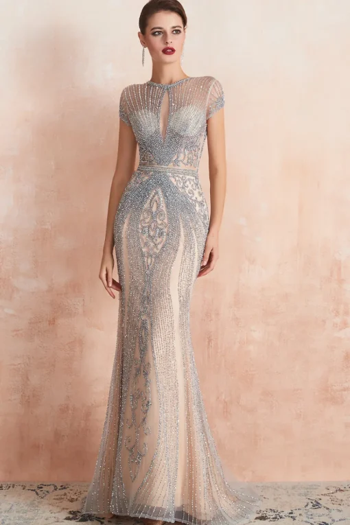 Mermaid Beaded Black Sparkly Prom Dress