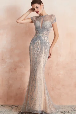 Mermaid Beaded Black Sparkly Prom Dress