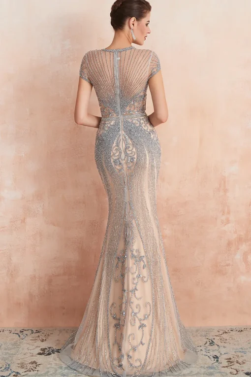 Mermaid Beaded Black Sparkly Prom Dress