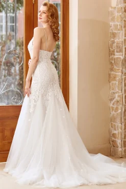 Mermaid Chruch Sweep Train Wedding Dress