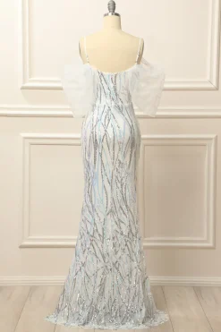 Mermaid Off the Shoulder White Long Prom Dress